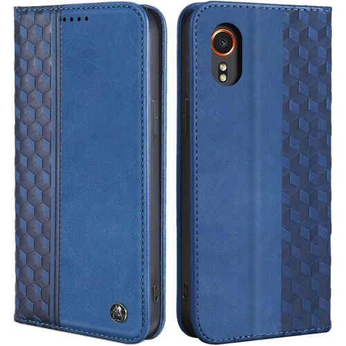 SJZG-Coque Pour Samsung Galaxy Xcover7, Housse En Cuir Pu Pochette Portefeuille Magnétique Etui De Protection, Flip Case Pour Samsung Galaxy Xcover7, Bleu