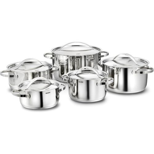 Asfasfq-Kopf - Batterie De Cuisine Stilo, 10 Pièces, Inox