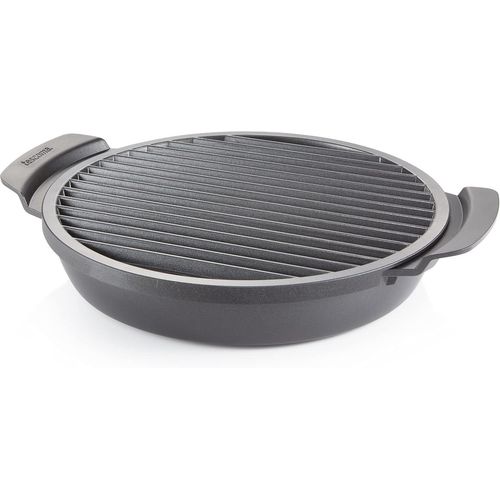 Poêle À Griller Sans Fumée De Qualité Supérieure Pour Cuisinière À Gaz I Power Grill Party Time I Cuisson Saine, Antiadhésive, Évacuation Des Jus, Passe Au Lave-Vaisselle I Entretien Facile[L2164]
