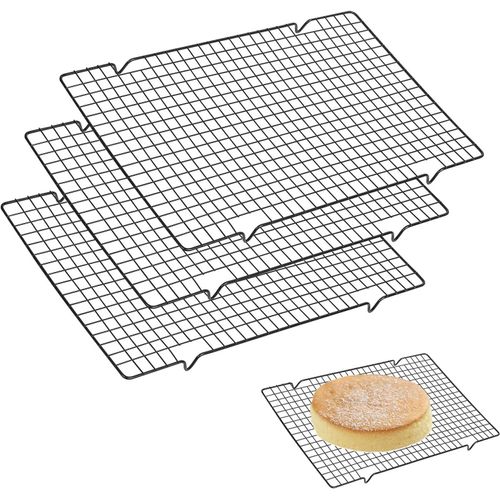 SUBZONAL-3 Pièces Grille Patisserie Refroidissement 40cm, Rectangulaire Bakes Grille De Refroidissement, Grille Patisserie Glacage, Grille De Refroidissement Patisserie INOX, pour Cuire Refroidir