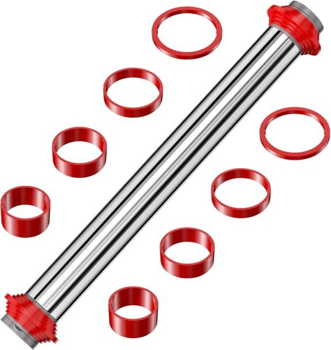 Jexnovashop-35cm Rouleau A Patisserie Ajustable, Rouleaux À Pâtisserie En Acier Inoxydable, Rouleau À Pâtisserie Antiadhésif Avec Anneaux Amovibles Pour Pizza, Pâte, Biscuit, Fondant, Tarte