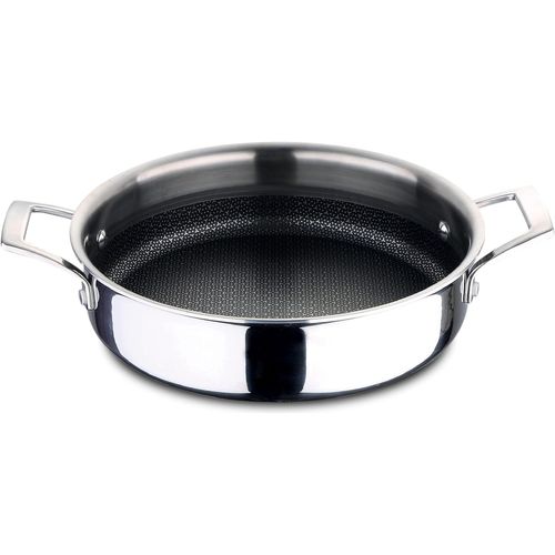 Letnerny-Hi-Tech 3 | Casserole De Cuisine De 28 Cm | Acier Inoxydable Texturé En Nid D'abeille | Revêtement À 3 Couches | Ustensiles De Cuisine | Convient À Tous Les Types De Cuisine