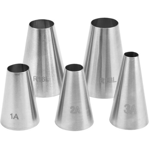 Kalanka-Lot De 5 Douille Patisserie Professionnelle, Douilles À Pâtisserie Glaçage En Acier Inoxydable Forme Ronde, Douilles Patisserie Pour Décoration De Gâteau Et Crème, Décoration De Gâteaux