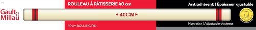 Jexnovashop-Rouleau À Pâtisserie 40 Cm - Étale Parfaitement Vos Pâtes - Robuste Et Ergonomique - Lot De 1, Blanc