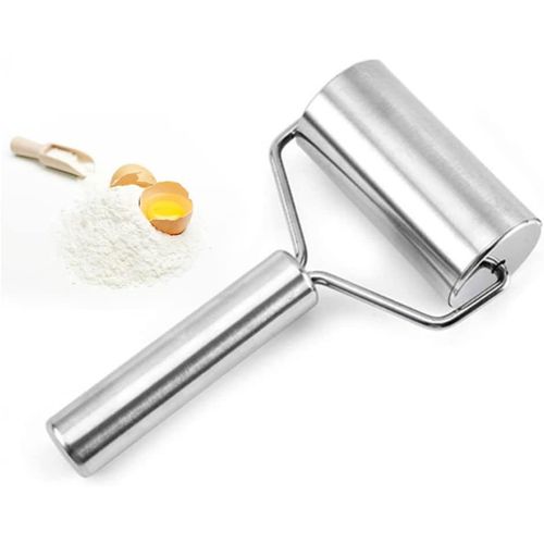 Stainless Steel Rolling Pin,Small Metal Rolling Pin Anti-Rust Perfect Baking Accessory for Fondant,Pizza,Cake,Pasta Dough and Shortcrust Dough