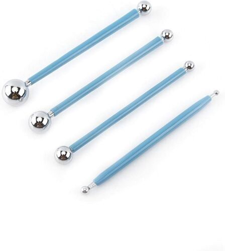 Kal-Outils De Modélisation 4 Pièces/Ensemble À Double Extrémité 8 Tailles Outils De Boules Outils De Boule En Métal, Stylet De Boule, Pour La Cuisson De Décoration De Gâteau