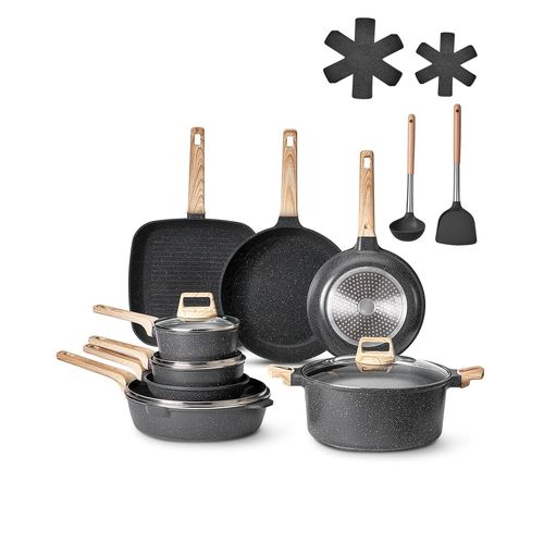 Chenquansarl-Batteriedecuisine19pcsensembledecasserolesetpolesinductionavecrevtementantiadhsifengranitcouverclesenverretrempavecfrituresaucesautpasseaugrilnoir