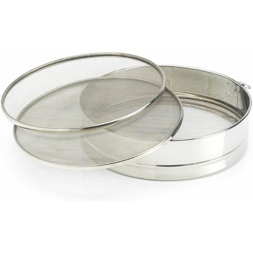 Chenquansarl-Art69526tamisfarinetamisptisserie3grillesinterchangeablesavecmaillesfinesmoyennesougrossesinox26cm
