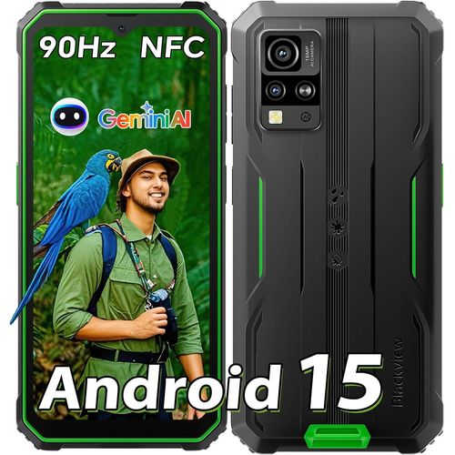 SUBZONAL-BV4800 SE Téléphone Portable Incassable,Android 15 Smartphone Incassable 12Go64Go/2To Extensible, 285g&13.5mm,6.56''HD 90Hz,AI 16MP, Dual SIM 4G, Octa core/Face ID/GPS/5G/NFC/2Ans Garantie