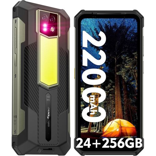 Ulefone Armor 24 Telephone Portable Incassable Android 14 24Go+256Go 22000mAh/66W 1000LM Camping Lampe 64MP Nocturne Vision 6.78" FHD+ 120Hz Dual SIM 4G/OTG/NFC/GPS