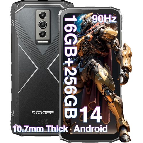 KGABERY-Blade 10 Pro Smartphone Incassable 2024 Android 14,16 Go + 256 Go Telephone Portable Incassable, Écran Hd+ De 6,5"", 5150 Mah, 50 Mp + 8 Mp, Ip68/Ip69K/Dual Sim 4G/Face Id/Nfc