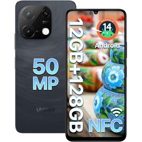 G9C Android 14 Nfc Telephone Portable(2024),12(6+6)+128Gb,50Mp+8Mp,Bt 5.4,Processeur Mediatek Helio G36,5000Mah,90Hz Écran 6.75¿ Smartphone Débloqué,4G Doble Sim/Id Faciale/Gps/Otg-Noir