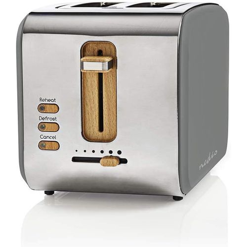YEMAESRE-Kabt510EgyGrille-Pain Soft Touch Pour 2 Tranches De Pain Grillé, Bagels Ou Muffins - Avec 6 Niveaux De Brunis , Fonctions De Réchauffage, De Décongélation Et D'Annulation - Gris