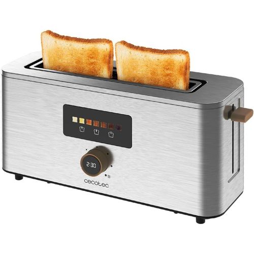 Grille-Pain Vertical 1 Fente Longue Touch&Toast Extra. 1000 W,24 Tranches De Pain,Fente Extra-Large De 3,5 Cm,Écran Tactile Et Bouton Numérique,Finitions En Acier Inoxydable.