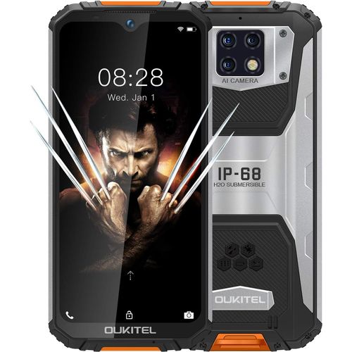 SUBZONAL-4G Telephone Incassable (2020) WP6, Batterie 10000mAh (Charge Rapide), Robust Smartphone IP68 Antichoc Etanche, Caméra 48MP, Helio P70 6 Go 128 Go, FHD 6,3 Pouces,Dual SIM GPS WiFi Orange