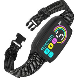 Collier Anti Aboiement Chien Automatique,Détection Intelligente Des Aboiements,Modes Vibration/Choc Statique/Son,8 Niveau D'intensité Réglables,Rechargeable Pour Gros Petit Chiens,Blanc