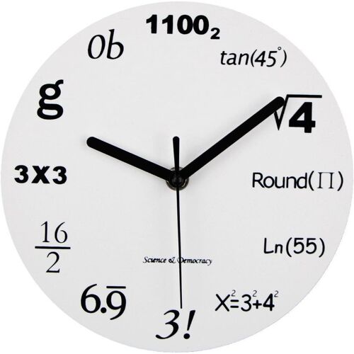 KALANKA-Horloge murale unique au design moderne avec équations mathématiques simples pour marquer les heures, 8""(20CM)