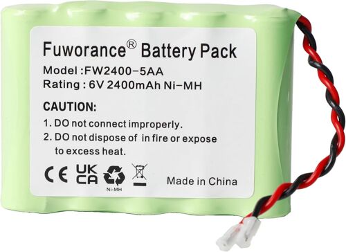2400mAh 6V FW2400-5AA Batterie de remplacement compatible avec divers appareils rechargeables Ni-MH AA Battery Pack