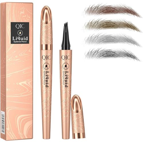 Kalanka-Crayon À Sourcils Avec 4 Pointes Microfourchues ¿ Stylo Durable, Imperméable Et Résistant Aux Frottements Pour Un Aspect Naturel Et Des Sourcils Définis (Marron Clair) 