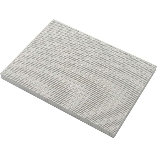 ASFASFq-Plaque en céramique résistante à la chaleur - Tablettes de stockage de chaleur - Pour barbecue - Carré - Plaque en céramique en nid d'abeille - Dimensions : 19,8 x 14,2 x 1,4 cm
