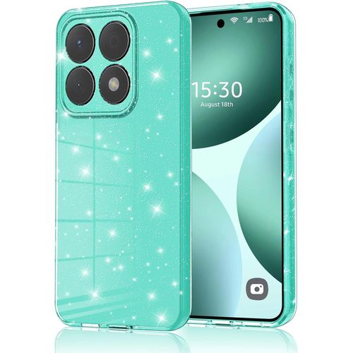 Coque Pour Xiaomi 14t 5g Glitter, Silicone Paillette Anti-Traces De Doigts, Anti-Chocs,Protection Caméra,Fine Et Souple Luxe Bling Tpu Housse Pour Xiaomi 14t,Vert Clair