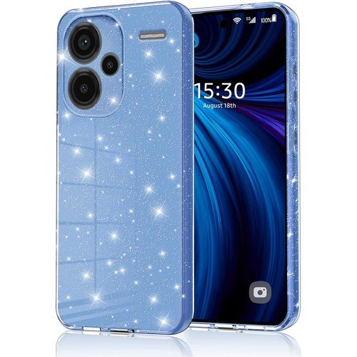 TIANYI-Coque de protection pour Xiaomi Redmi Note 13 Pro Plus 5G, à paillettes, en silicone TPU, anti-traces de doigts, protection anti-chocs, fine et résistante aux rayures, bleue