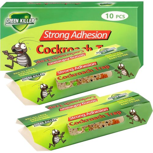 ASFASFq-10 Pcs Pièges à Cafards Professionnels Extra Puissants, Colle Anti Blattes Ultra Adhésive Longue Durée, Sans Odeur et Écologique, Pour Cuisine, Maison, Cave ou Entrepôts (19x9 cm)