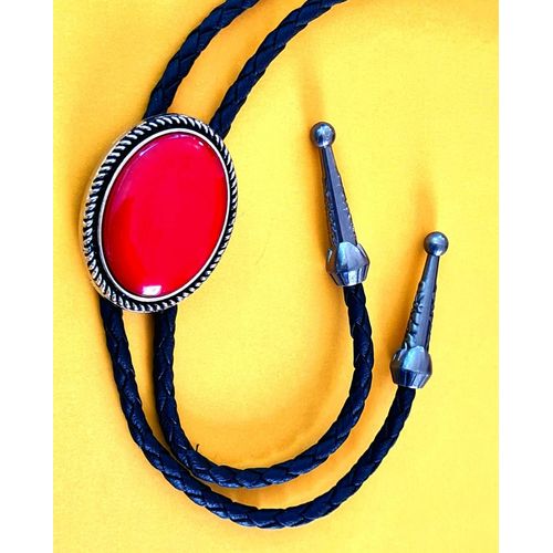 Collier Bolotie Western Médaillon Rouge Irisé