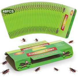 Lot de 48 Pièges à Cafards, Produit Anti Cafard Vert, Attrape-Cafards Efficace Contre Les Cafards