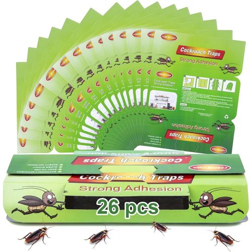 ASFASFq-Lot de 26 Pièges à Cafards, Produit Anti Cafard Vert, Attrape-Cafards Efficace Contre Les Cafards