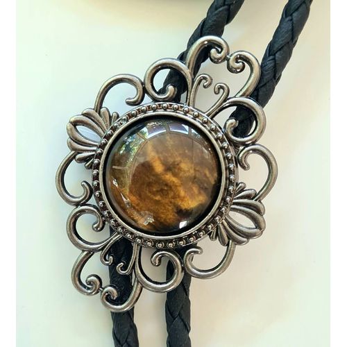 Collier Bolotie Western Motif Mexicain Avec ?il De Tigre