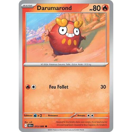 Carte Pokémon - Darumarond - 013/086 - Ev10,5 Foudre Noire