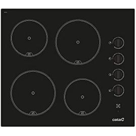 CATA - 604 HVI - Plaque vitrocéramique - Couleur noire - 4 zones de cuisson Haute Lumière - 9 niveaux de puissance réglables -
