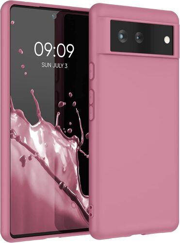 Housse Compatible avec Google Pixel 6 Coque - Housse de téléphone Protection Souple en Silicone - Rose foncé