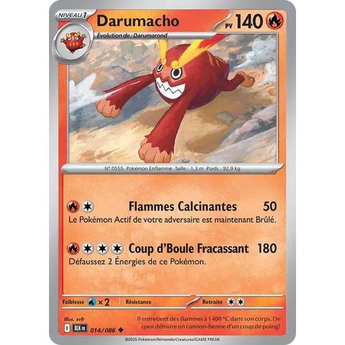 Carte Pokémon - Darumacho - 014/086 - Ev10,5 Foudre Noire