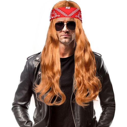 Fdjhy-Accessoires De Déguisement Rocker Des Années 70, 80, 90 Avec Perruque, Boucles Cap De Perruque, Bandana Pour Fête À Thème, Carnaval