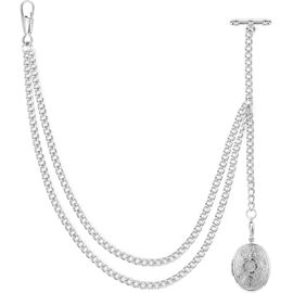 Chaine De Montre à Gousset Ancienne En Argent Massif - 26 Cm - Bijou Vintage Pour Homme - Occasion