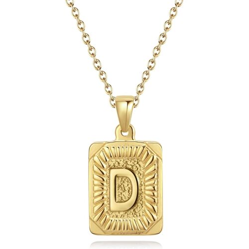 Kal-Collier Prenom Homme Chaîne Cubaine Chaine Or Homme Pendentif Lettre Acier Inoxydable Cadeau Anniversaire Homme Bijoux Homme
