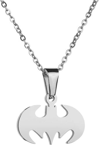 Kal-Collier Chauve-Souris Pour Hommes Et Femmes En Acier Inoxydable Léger Anime Gothique Cool Hippie Chauve-Souris Pendentif Collier, Bijoux Cadeau De Noël, Saint-Valentin Et Halloween