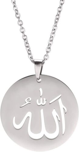 KAL-Ancient Islamic Jewelry Allah Pendentif Musulman Collier En Acier Inoxydable Avec Breloque Ronde Pour Bénédiction Porte-Bonheur Pour Homme Et Femme