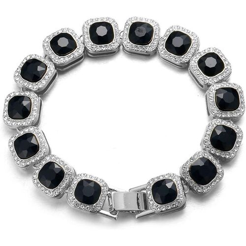 Kal-Groupé Diamant Chaîne De Tennis Pour Homme,Or Véritable 18 Carats/Or Rose/Plaqué Platine Diamant Carré Or Bracelet/Collier,Diamants De Laboratoire,Avec Coffret Cadeau Gratuit