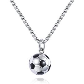 Kal-Colliers Pour Homme, Collier Homme Acier Inoxydable,Football Collier Homme Argent, Or, Chaussures De Football Forme Pendentif, Hip Hop Pendentif, Cadeau Pour Les Hommes