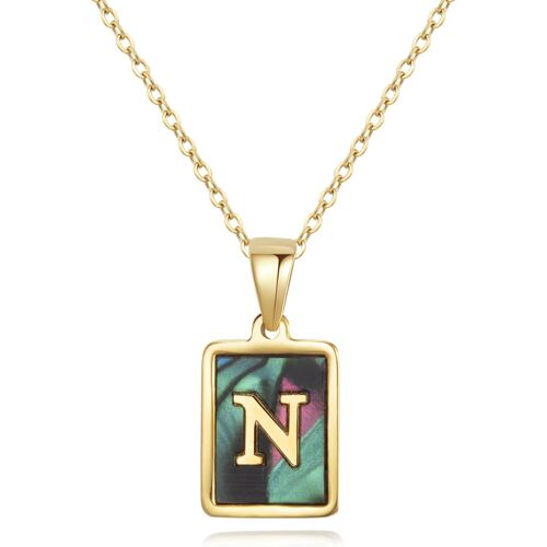Tianyi-Collier Prenom Homme Chaîne Cubaine Chaine Or Homme Pendentif Lettre Acier Inoxydable Cadeau Anniversaire Homme Bijoux Homme