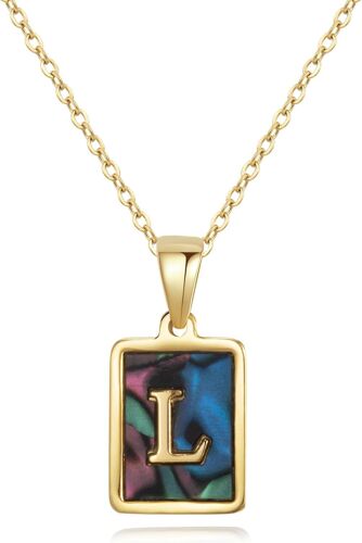 Tianyi-Collier Prenom Homme Chaîne Cubaine Chaine Or Homme Pendentif Lettre Acier Inoxydable Cadeau Anniversaire Homme Bijoux Homme