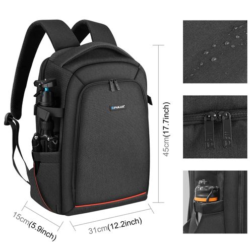 PULUZ-Sac à dos portable étanche pour l'extérieur,sac à bandoulière pour touristes,sac pour appareil photo stabilisateur PTZ,housse de pluie,anti-rayures - Type Black