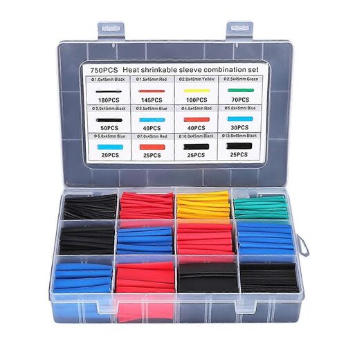 Assortiment de 750 gaines thermorétractables pour câbles électroniques