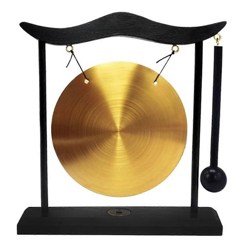 Mini Desktop Gong Instrument Cymbales Gong Avec Maillet Pour Home Deco-A