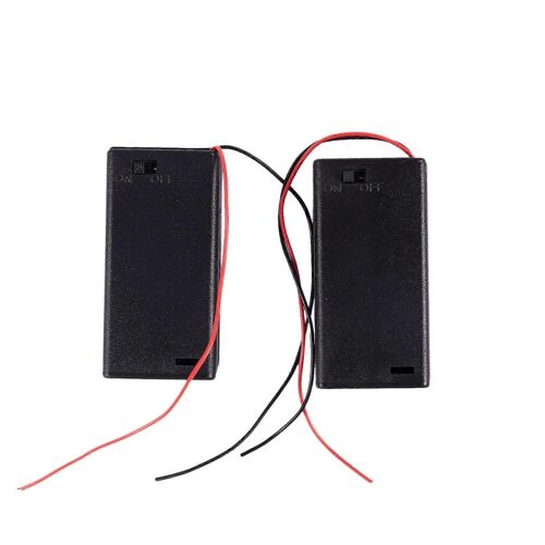 2 X Aa 3v Support De Batterie Case Case Slot Filaire On/Off Interrupteur W Couvercle