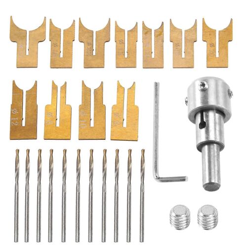 Perles en bois Foret Lame à bille Fraise Set 24Pcs Carbure cémenté Bouddha sphérique perles