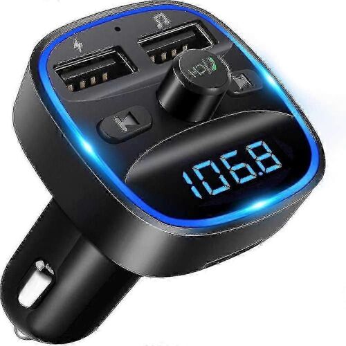 Lencent Bluetooth Fm Émetteur de voiture Émetteur Bluetooth pour autoradio,kit mains libres,2 ports USB,prend en charge les clés USB de la carte SD
